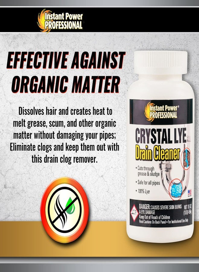 Instant Power Professional Crystal Lye Drain Cleaner, Drain Clog Remover Made of Pure Lye Crystals - Image 3